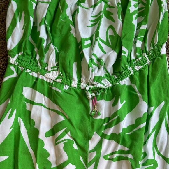 Lilly Pulitzer Green and White Tropical Jumpsuit - Picture 2 of 9